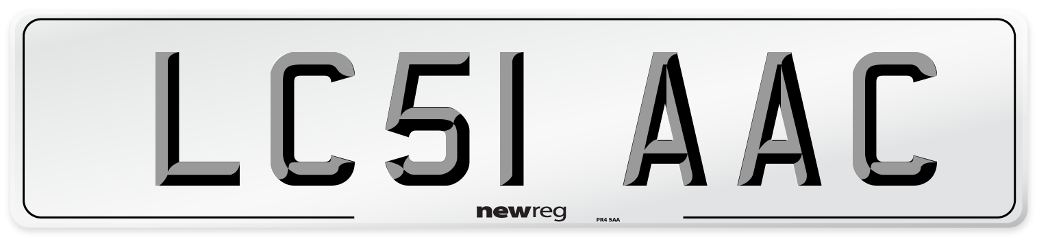 LC51 AAC Number Plate from New Reg